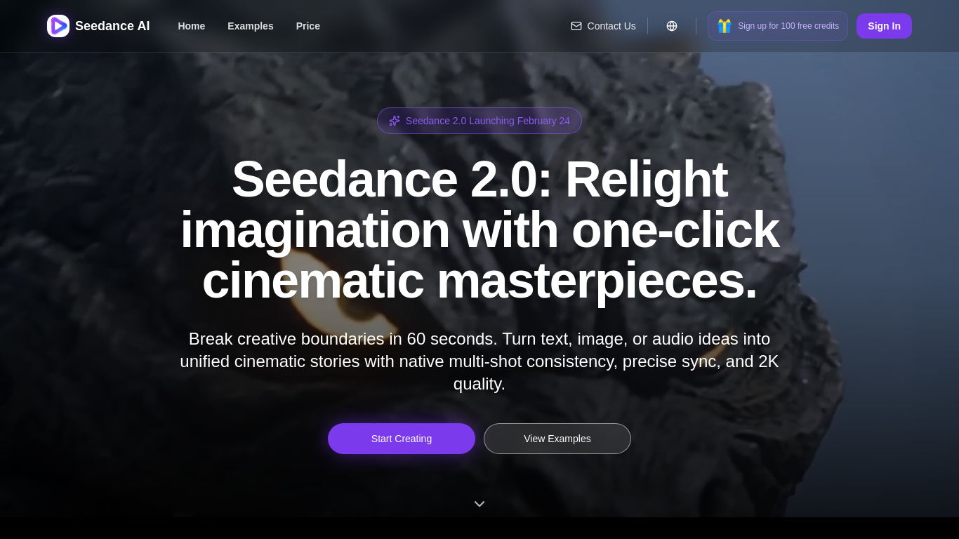 Seedance 2.0 - Cinematic AI Video Generator