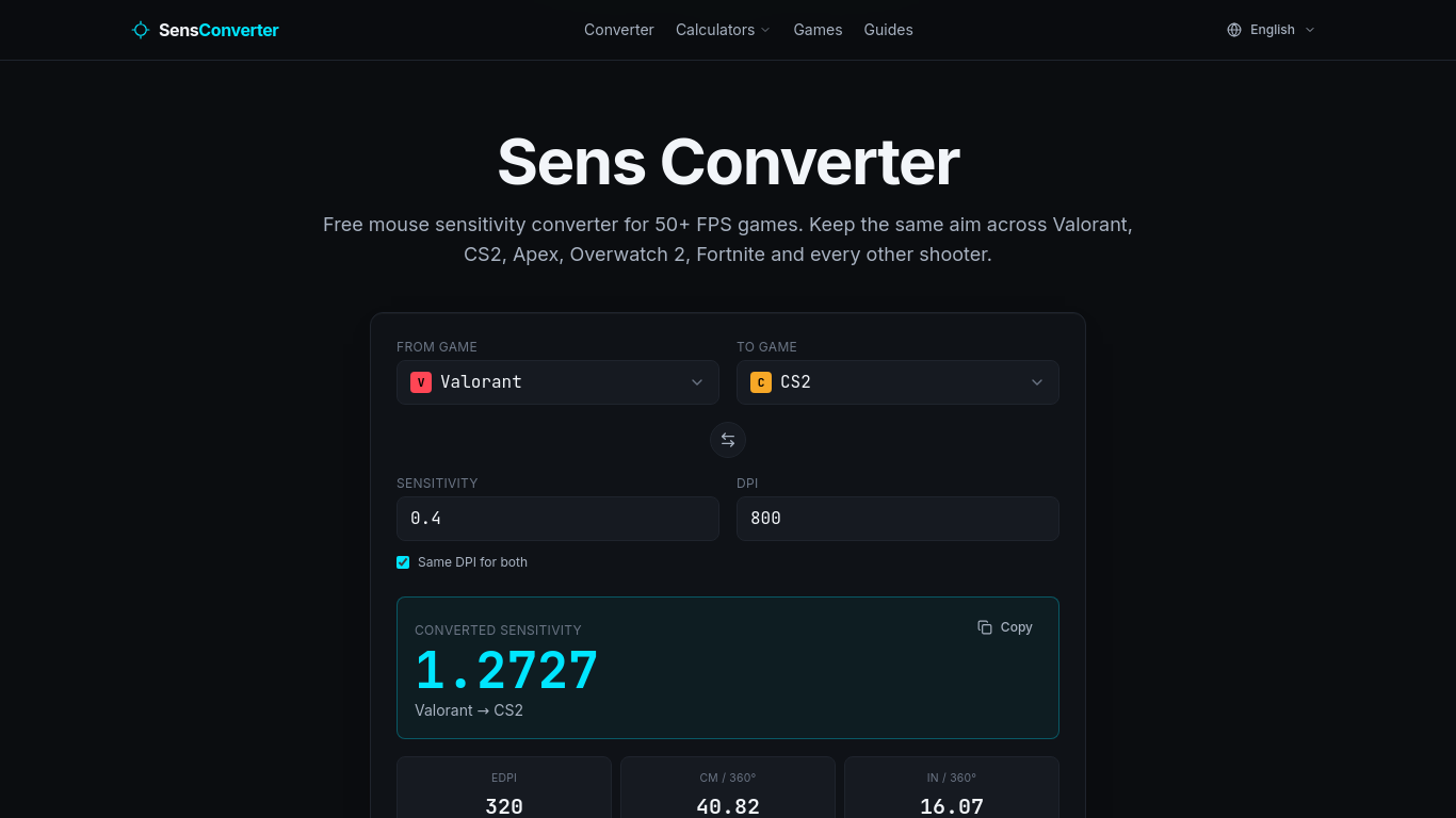 Sens Converter