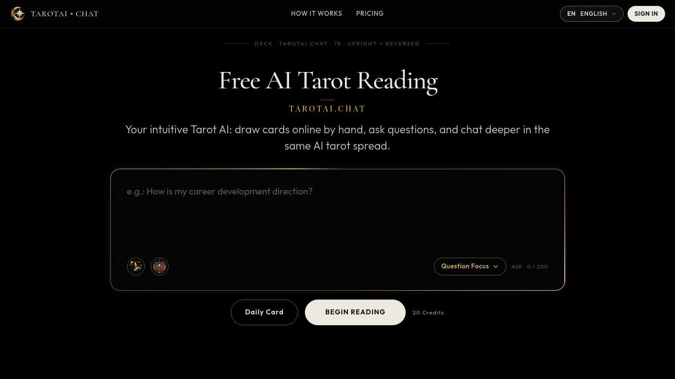 Free AI Tarot Reading & 78 Tarot Cards