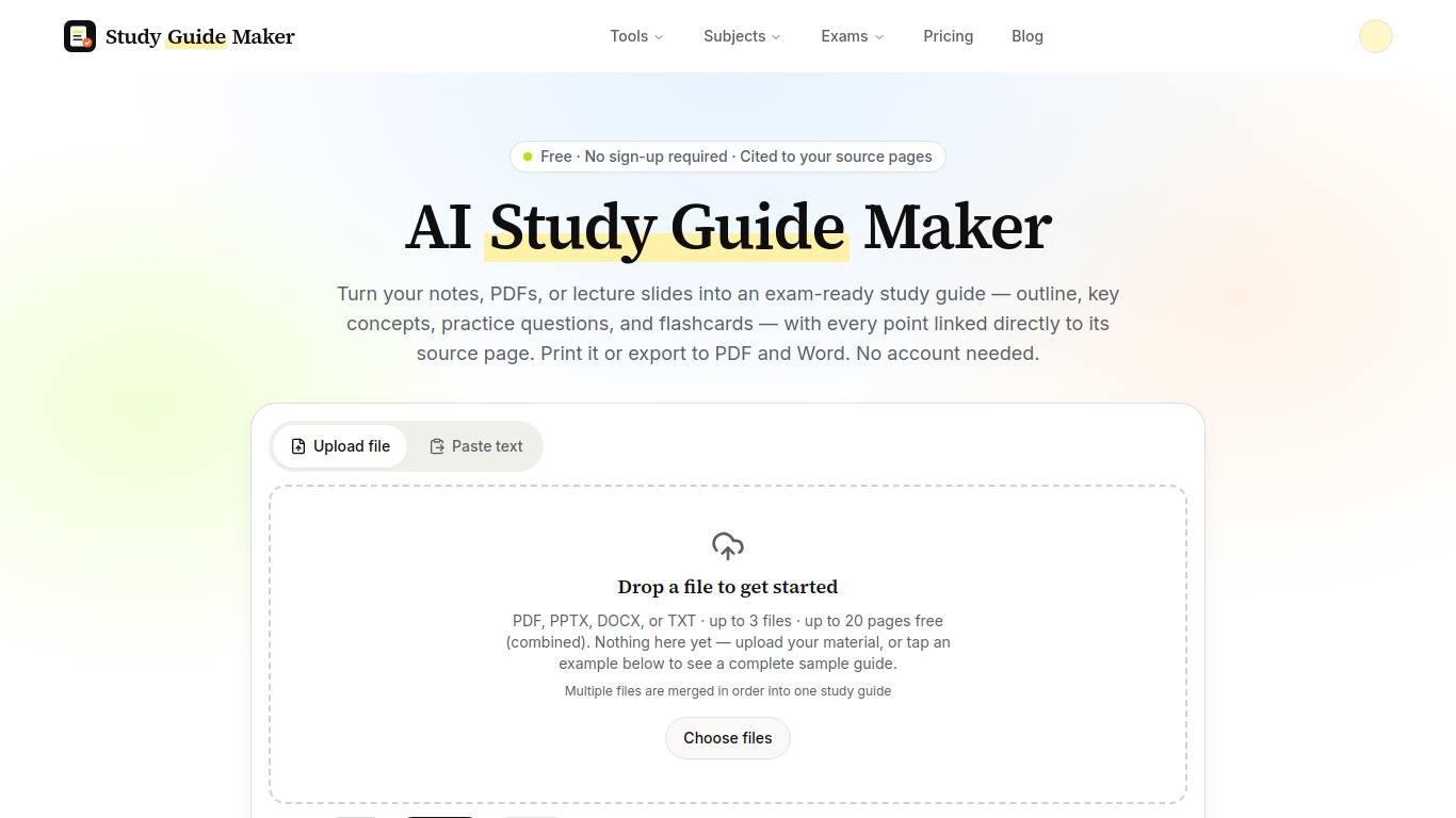 Study Guide Maker